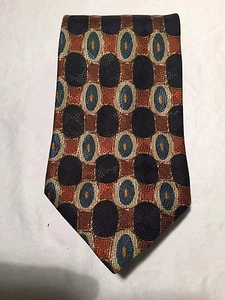 Vintage Perry Ellis Portfolio Italian Silk Geometric Tie 56 1/2" x 4" - Picture 1 of 5