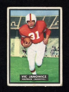1951 Topps Magic 10 Vic Janowicz Centered HQ Great Color Creased HOF RC Buckeyes - Bild 1 von 2