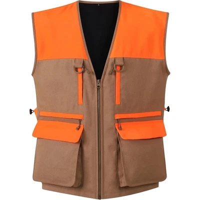 NEW VIEW Men's Blaze Orange Upland Hunting Vest with Game Bag