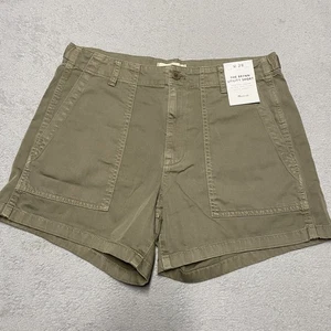 Madewell Brynn Utility Shorts Womens 28 Army Green Pockets High Rise 4” Inseam - Picture 1 of 10