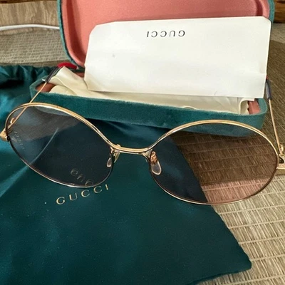 GUCCI GG0395S-004-59 Gafas de sol redondas Marco dorado Foto 1 de 4