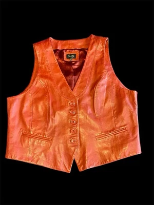 Chaleco de cuero con calavera - mantequilla suave - botones - bolsillos con abertura XXL Foto 1 de 4