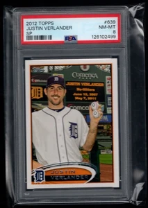 2012 Topps Image Variation SP Justin Verlander PSA 8 #639 - Picture 1 of 3