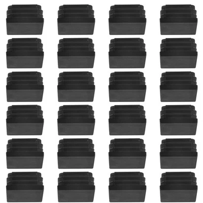 24 peças tampas de extremidade quadrada de plástico com nervuras 30 mm x 30 mm inserção de tubo preto R8F78042 - Imagem 1 de 4