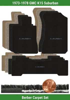 Juego de alfombrillas bereber personalizadas para '73-78 GMC K15 Suburban con logotipo (3 piezas) #O0T Foto 1 de 4