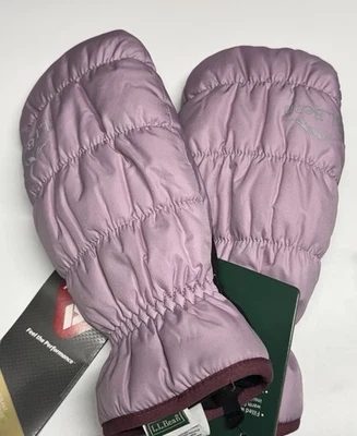 LL BEAN Mitten Gloves Puffer Insulated Lined Palm Rubberized  Women’s large NEW - Image 1 of 4