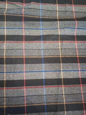 34" (3/4 Yard)  Black Yellow Blue Red Plaid Tartan 58" 100% Wool Medium Weight - Image 1 of 3