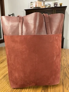 ABLE Selam Tote Maroon Leather Large Magazine Purse Book Bag - Picture 1 of 15