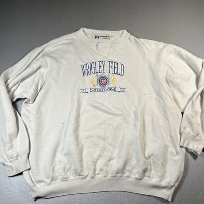 Vintage Chicago Cubs Sweatshirt Mens XL White MLB Logo 7 Wrigley Field 90s - Image 1 of 4