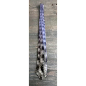 Charvet Place Vendôme Silk Tie Blue & Gold Scallop Pattern Made in France - Picture 1 of 6