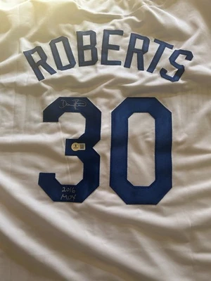 Dave Roberts Signed World champion Los Angeles Dodgers Custom  Jersey  Beckett  - Image 1 of 3