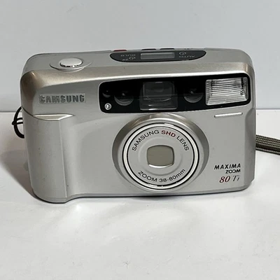 Lente Samsung Máxima Zoom 80TI Point & Shoot 35 mm cámara 38-80 mm sin probar con estuche Foto 1 de 4