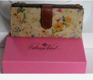 PATRICIA NASH Leather Nazari Floral Prairie Rose Continental Wallet Tan Gift Box - Picture 1 of 1