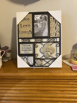 Marco de fotos decorativo Fetco Live Laugh Love Foto 1 de 4