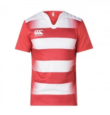 Camiseta deportiva de entrenamiento de rugby Canterbury para niños roja/blanca (10 años) Foto 1 de 2