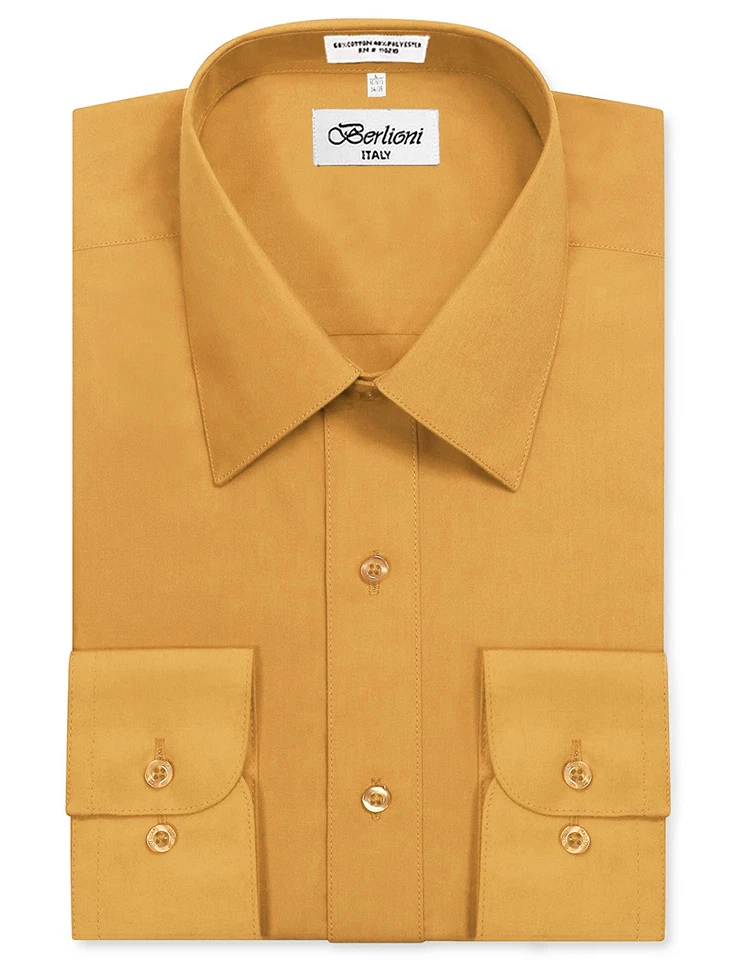 Новый Berlioni Италии мужчин первоклассный классический французский трансформируемый манжеты твердое платье рубашка - Изображение 1 из 2