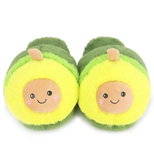 Plush Slippers for Women Winter Avocado Fuzzy House Shoes for Girls Home Bedroom - Picture 1 of 8