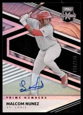 2020 Panini Elite Extra Edition Prime Numbers Malcom Nunez Auto /205 Cardinals