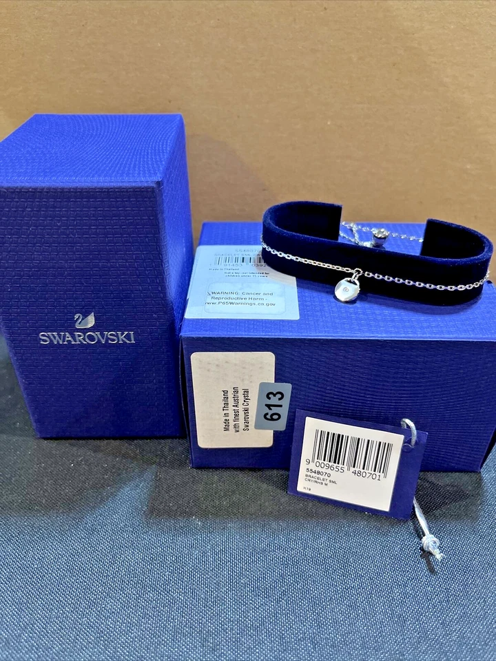 Swarovski Simple Rhodium Ginger Adjustable Disc Chain Slide Bracelet 5548070