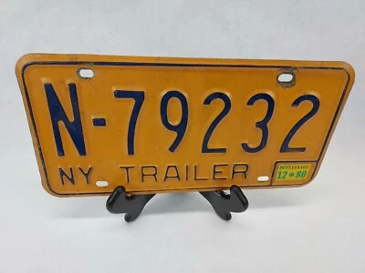 New York License Plate Tag Vintage N-79232 Rustic Patina NY USA Trailer - Image 1 of 4