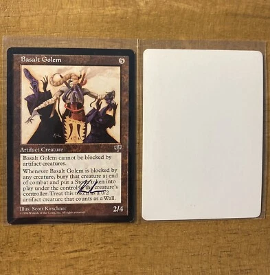 MTG ✨Signed BASALT GOLEM ARTIST PROOF✨Mirage NM/M UNCOMMON 1996 S. Kirschner ART - Image 1 of 3