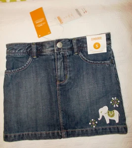 Gymboree BATIK SUMMER NWT 5 Blue elephant denim jean skort - Picture 1 of 3