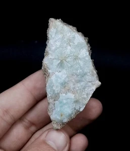 Natural Greenish Blue Aragonite On Matrix With Stars Formation From Pakistan.  - Picture 1 of 9