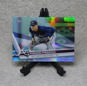 Tarjeta refractor Freddie Freeman 2017 Topps cromada plateada #146 MVP de la Serie Mundial - Imagen 1 de 4