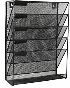 STRONG WALL MOUNTED 6 TIERS MAGAZINE LITERATURE HOLDER RACK HANGING FILE PAPER