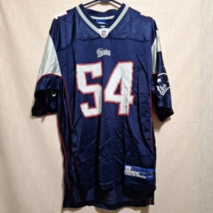 VTG Tedy Bruschi New England Patriots Blue Navy Jersey 54 Reebok L NFL Football - Picture 1 of 10