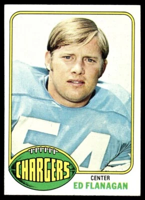 1976 Topps Football Ed Flanagan San Diego Chargers #157 Card EX-MT - Image 1 of 2