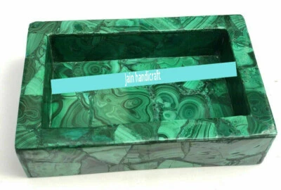 Lavabo de piedra con incrustación de lavabo de cocina de mármol de 12"x18"" malaquita bw1 Foto 1 de 4