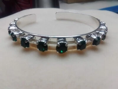 CUFF BRACELETS WITH GREEN RHINESTONES - Image 1 of 4