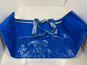 Goodwill große Muster Stil Logo wiederverwendbare Beuteltasche Einkaufstasche Griff blau robust - Bild 1 von 2