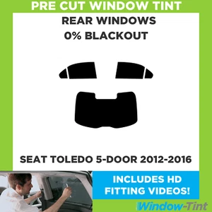 For SEAT Toledo 5-door Hatchback 2012-16 Pre Cut Window Tint 0% Blackout Film - Picture 1 of 10