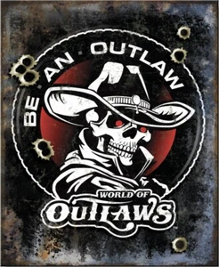 World of Outlaws Sprint Cars Wanted Race Car Dirt Tin Metal Sign Made In USA - Picture 1 of 4
