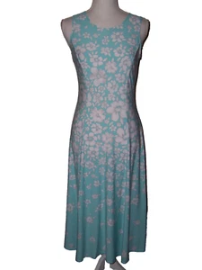 Danny & Nicole Turquoise Blue Floral Maxi Dress Sleeveless Size Small - Picture 1 of 6
