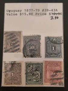 Uruguay 1877-79 # 39-43a Euro classic Collection - Imagen 1 de 7