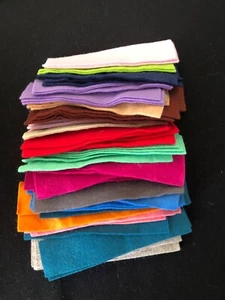 100 PCs Felt Strips - Mixed colours. 15 x 3.5 cm. 30% Wool Felt. - Picture 1 of 1