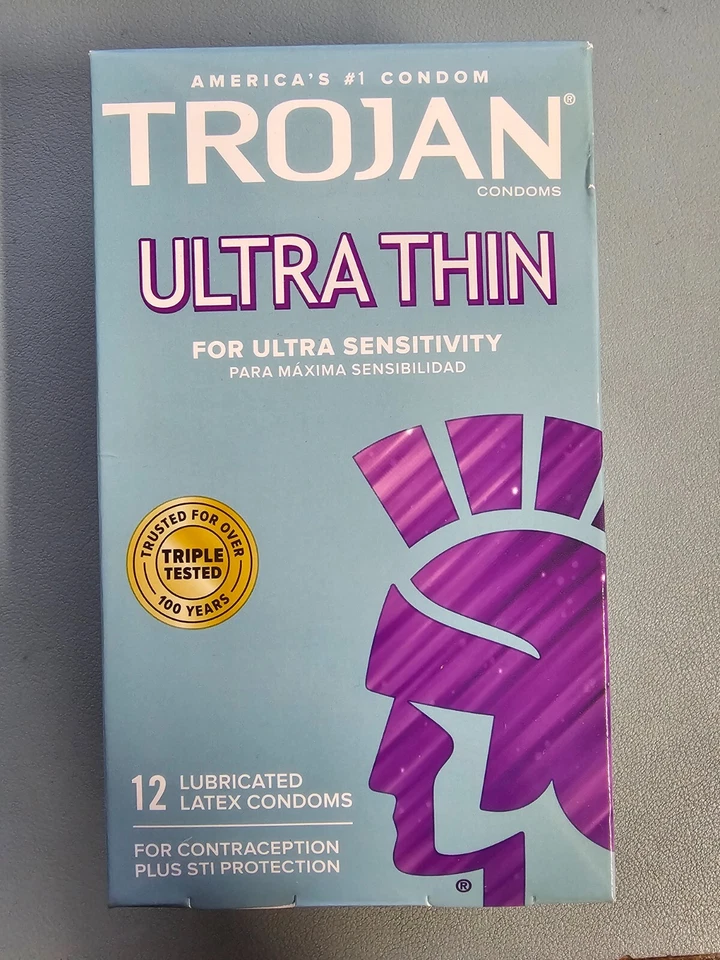 Condones de látex lubricados ultrafinos Trojan 12 quilates Foto 1 de 1