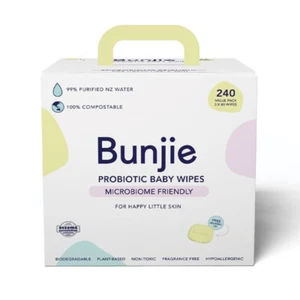 Bunjie Probiotic Baby Wipes 3 x 80 Pack - Picture 1 of 1