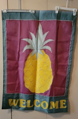 Bandera de piña de bienvenida grande porche patio pancarta colores otoño aplique de doble cara Foto 1 de 4