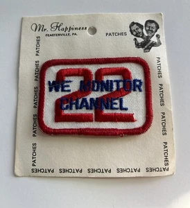 "Toppa ricamata WE MONITOR CHANNEL 22 CB RADIO da cucire vintage nuova 3""x 2""" - Foto 1 di 1