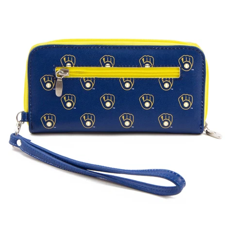 Women's Milwaukee Brewers Zip-Around Wristlet Wallet Cover