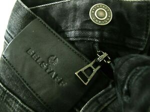 HOT AUTHENTIC Men BELSTAFF @ BIKER Slim SKINNY STRETCH BLACK Denim Jeans 33 x 32