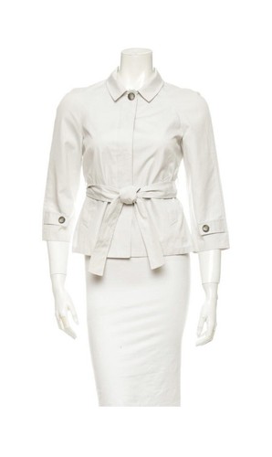 Cintura manica MIU MIU nuova con etichette taglia 40 P (IT) 3 4 COTONE jckt VENDITA AL DETTAGLIO $2445