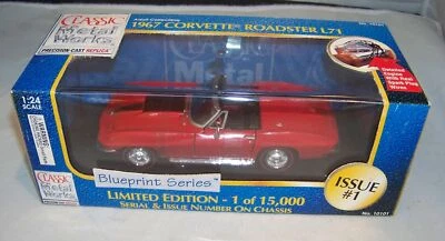 1:24 CLASSIC METAL WORKS BLUEPRINT 1967 CORVETTE L71 ROADSTER RED 10101 NIB - Image 1 of 4
