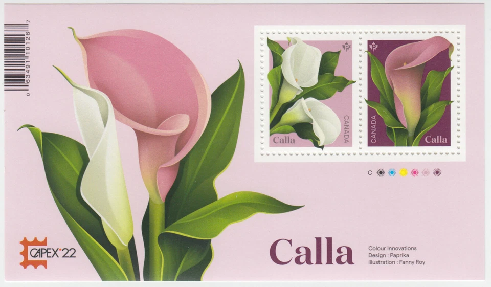 Canada - #3319c Calla Souvenir Sheet With Capex 22 Overprint (Flowers) - MNH - Image 1 of 1