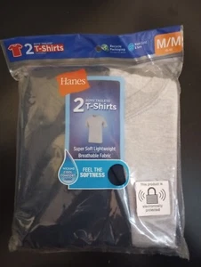Neu 2er-Pack MEDIUM 10-12 Jungen Hanes etikettlose T-Shirts super weich atmungsaktiv - Bild 1 von 4