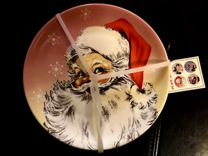 CHRISTMAS VINTAGE 8" CERAMIC PLATE SET OF 4, SANTA, RUDOLPH & FROSTY - Picture 1 of 2